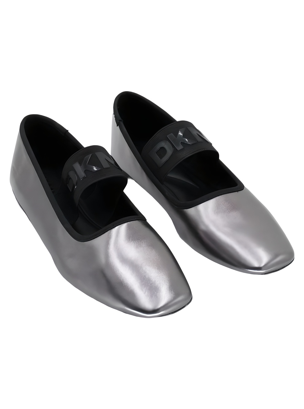 DKNY Womens Dace Metallic Pewter Mary Jane Ballet Flats Size 8.5M